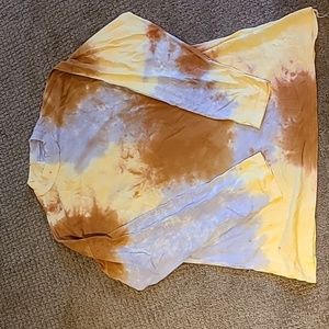 NWT Free People cotton tie dye long-sleeved shirt